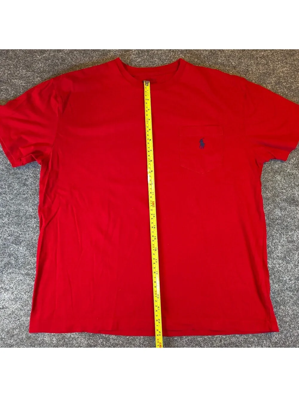 Polo Ralph Lauren Red Pocket T-Shirt Embroidered Blue Pony Men's M